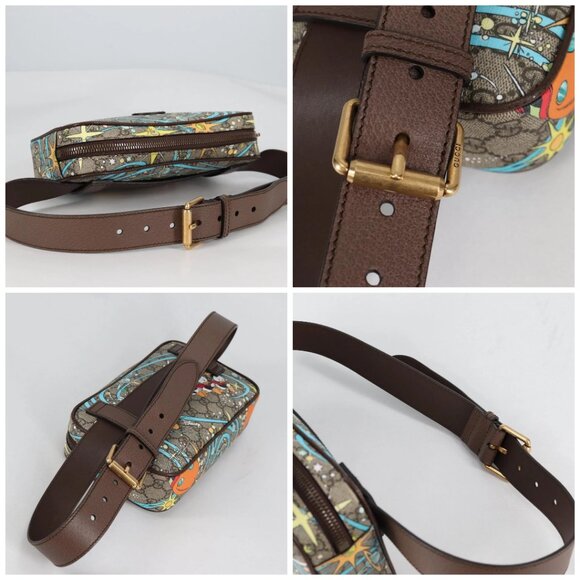 GUCCI GG Supreme Disney Collaboration Waist Bag PVC Beige 602695 Auth 141153M - Picture 15 of 16